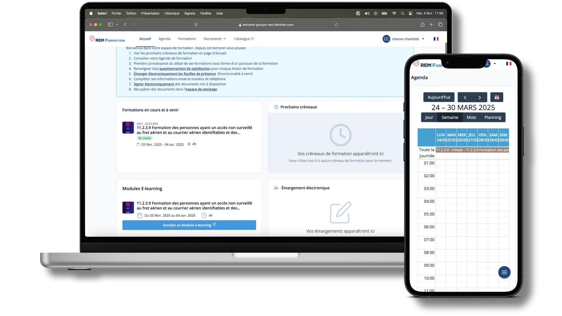 Espace client REM Formation : conventions, convocations, attestations et factures en ligne